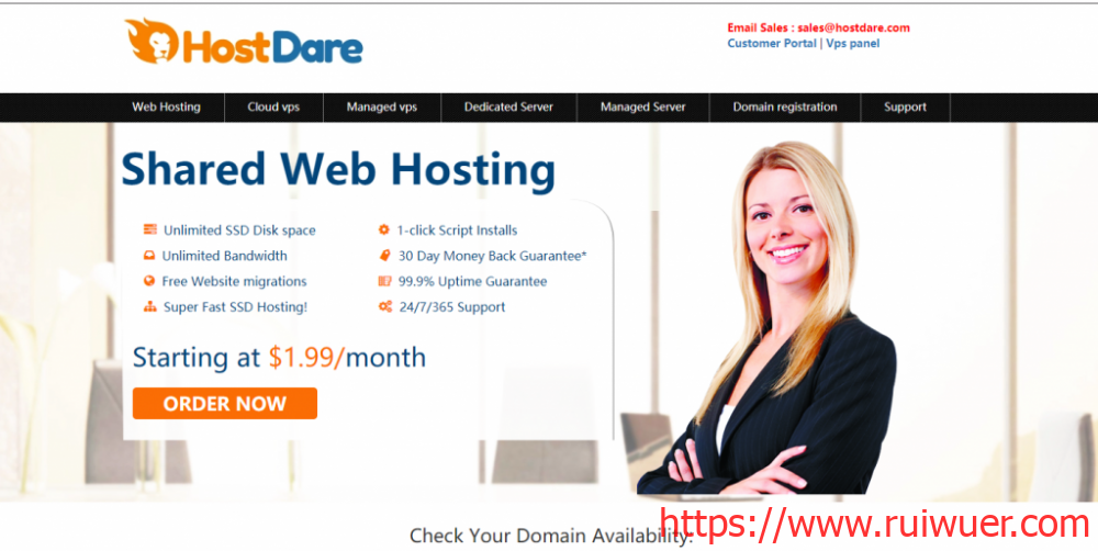 HostDare:KVM六五折/CN2线路/洛杉矶年付25.99美元起