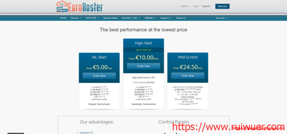 EuroHoster:E-2146G/32G/2*480G SSD/50T流量/1Gbps/8IP/西班牙马德里/月付$148-瑞吾尔