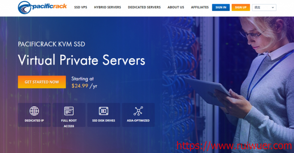 pacificrack：洛杉矶KVM系列，VPS低至$10.57/年，1.5G内存/2核/20gSSD/1T流量-瑞吾尔