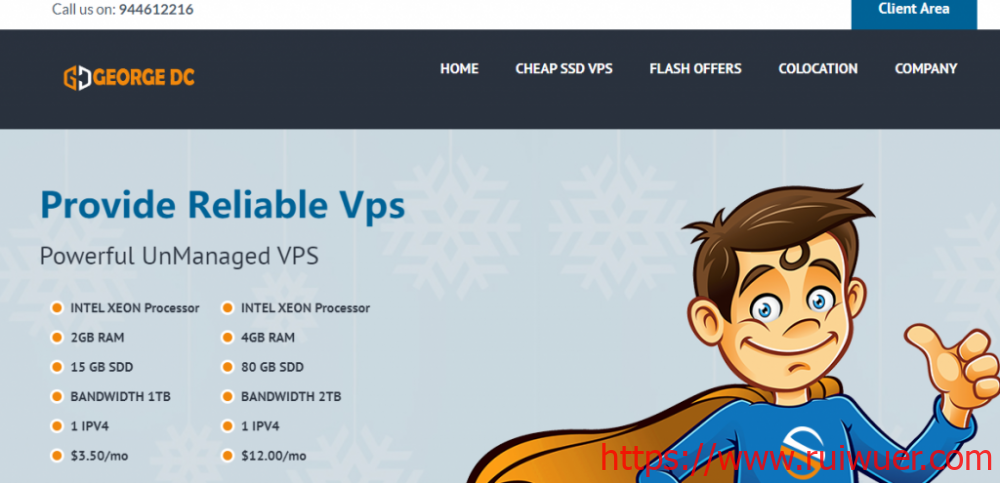 GeorgeDatacenter:$15/年/1GB内存/100GB空间/1TB流量/1Gbps端口/KVM/洛杉矶/芝加哥/达拉斯-瑞吾尔