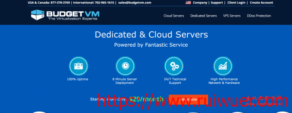 BudgetVM:$10/月/1核独享/2GB内存/50GB SSD空间/不限流量/100Mbps端口/DDOS/KVM/洛杉矶CN2/日本/达拉斯/芝加哥/荷兰等