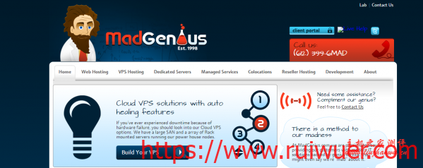 madgenius:$4.95/月/512MB内存/20GB SSD空间/3TB流量/1Gbps端口/KVM/芝加哥-瑞吾尔