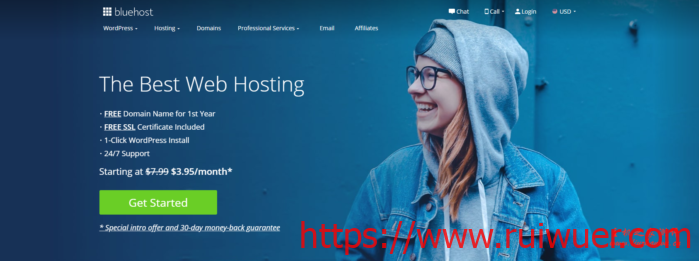 #推荐# bluehost:$19.99/月,OpenStack云服务器,2G内存/2核/30gSSD/1T流量-瑞吾尔