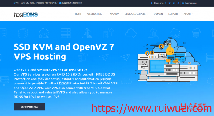 Hosteons:$21/年/256MB内存/5GB SSD空间/不限流量/100Mbps端口/KVM/洛杉矶/拉斯维加斯/纽约-瑞吾尔