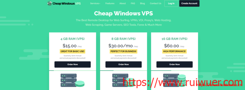 CheapWindowsVPS:$9/月KVM-4GB内存,50G SSD硬盘,1Gbps不限流量,9个机房-瑞吾尔