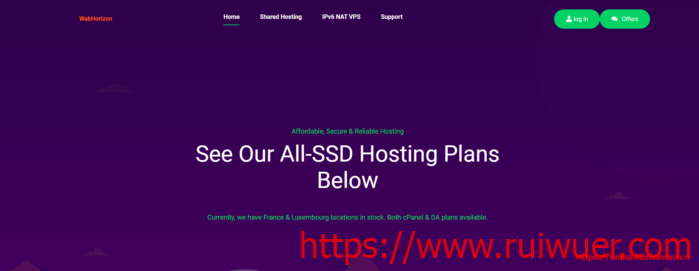WebHorizon：$7/年/AMD EPYC/256MB内存/4GB NVMe空间/500GB流量/1Gbps端口/OpenVZ 7/新加坡/日本等-瑞吾尔