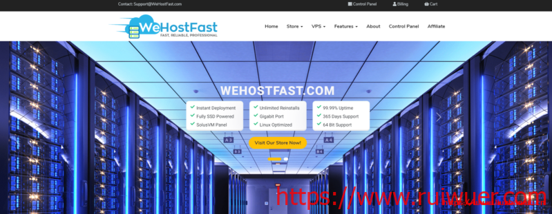 wehostfast:5折优惠码,洛杉矶便宜VPS,$12/年,1G内存/1核/10gSSD/1T流量-瑞吾尔