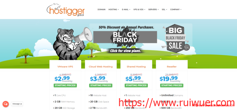 【黑五】Hostigger:$17.94/年/2GB内存/20GB SSD空间/2TB流量/1Gbps端口/VMware/土耳其-瑞吾尔