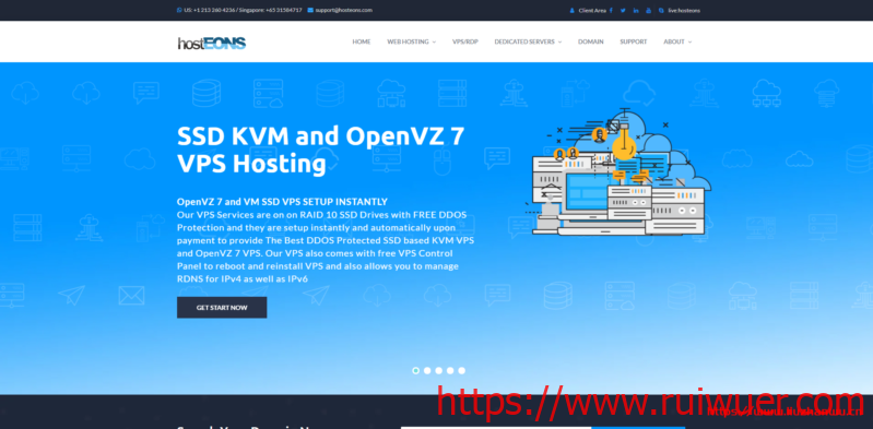 Hosteons:$24/年/Ryzen 9 3900X/512MB内存/10GB SSD空间/500GB流量/10Gbps端口/KVM/洛杉矶/达拉斯-瑞吾尔
