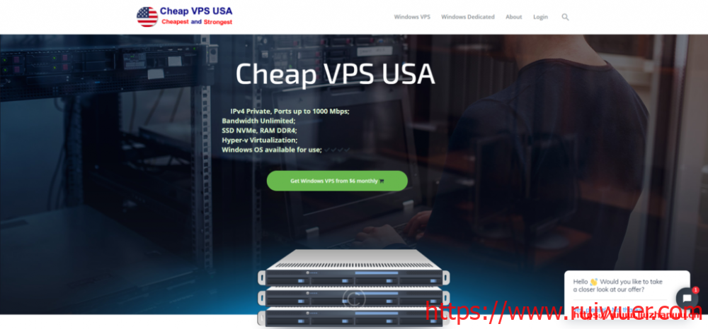 Cheap VPS USA:$8/月/1GB内存/15GB SSD空间/不限流量/1Gbps端口/Hyper-V/新加坡-瑞吾尔