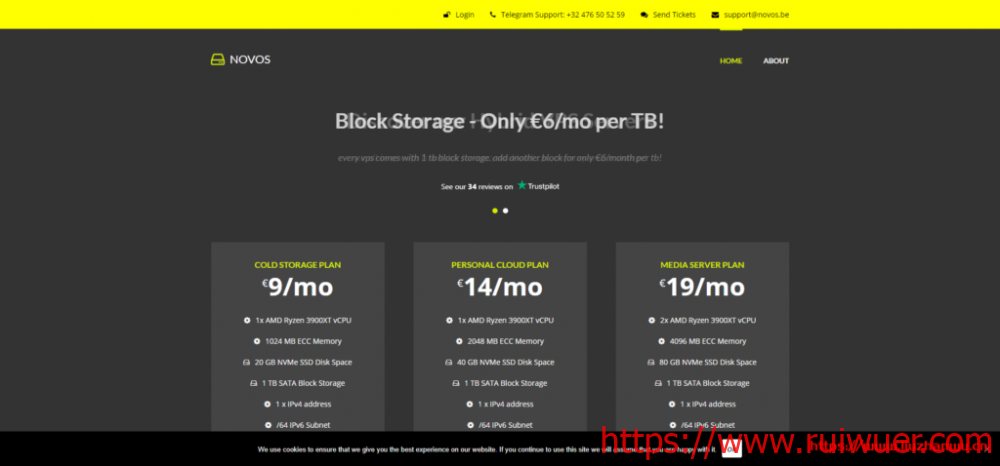 NOVOS:€7/月/AMD Ryzen 3900XT/2GB内存/20GB NVMe+1TB空间/25TB流量/1Gbps端口/DDOS/KVM/比利时;同时送500GB存储-瑞吾尔