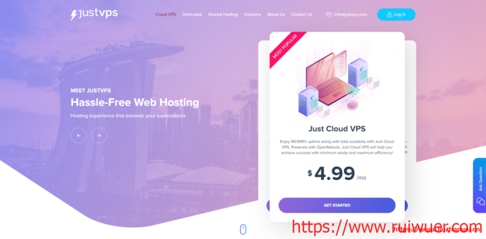JustVPS:$3.74/月/1GB内存/25GB SSD空间/1TB流量/100Mbps端口/KVM/新加坡leaseweb-瑞吾尔