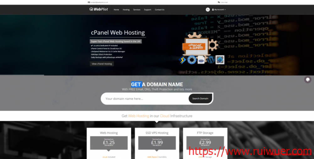 #便宜#WebPlot:AMD+NVMe系列VPS,cPanel面板虚拟主机,首月全部£1-瑞吾尔