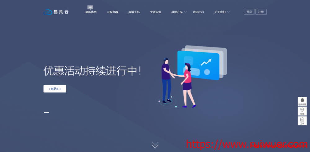 易凡云:大连BGP服务器20G防御/4M/全系三星固态29元起/香港cn2/19元起,续费同价,百度CDN代理-瑞吾尔