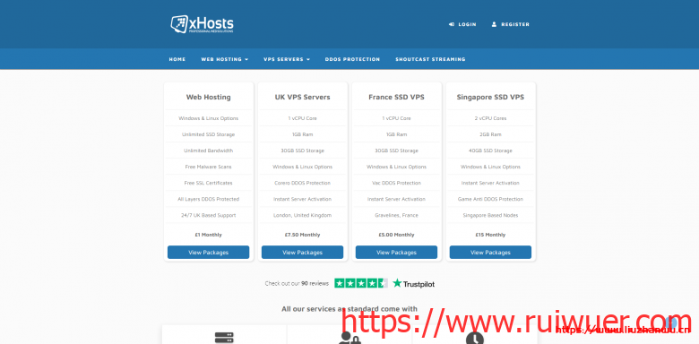 xHosts:£15/月/2核/2GB内存/40GB NVMe空间/不限流量/250Mbps端口/DDOS/KVM/新加坡OVH-瑞吾尔