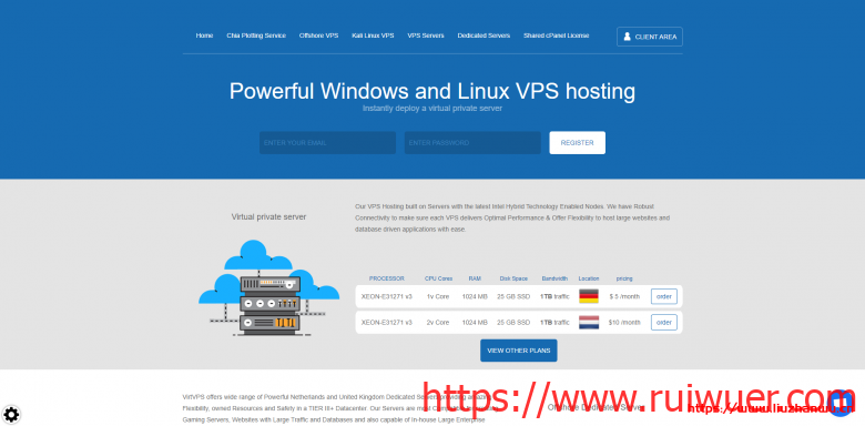 VirtVPS：抗投诉瑞士VPS上线/可选Windows系统/1核1G内存25GB存储/1Gbps端口月流量1TB/10美元/月-瑞吾尔