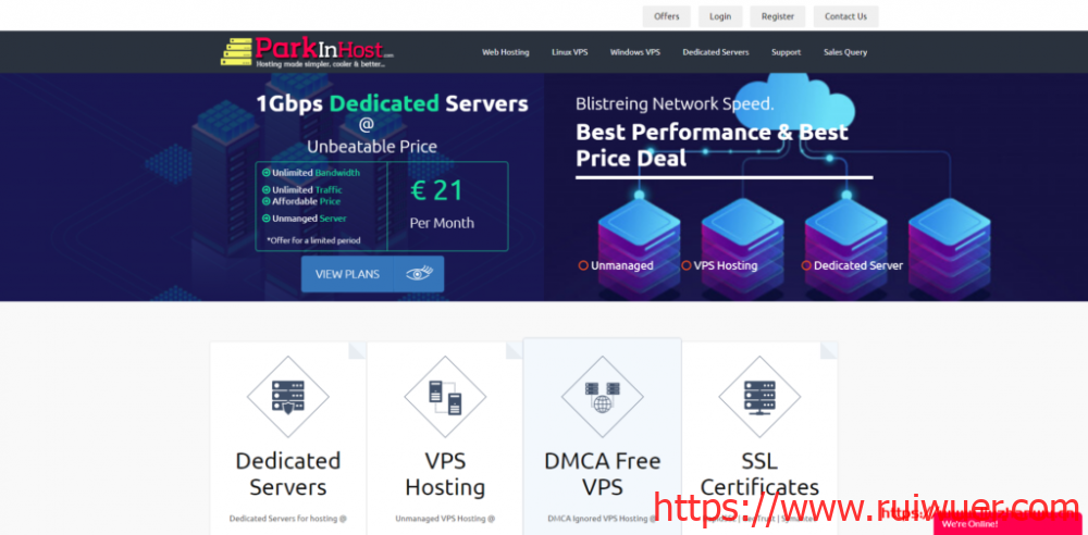 ParkinHost:俄罗斯离岸主机,抗投诉VPS,200Mbps带宽/莫斯科CN2线路/不限流量/无视DMCA/55折促销26.4欧元 /年起-瑞吾尔