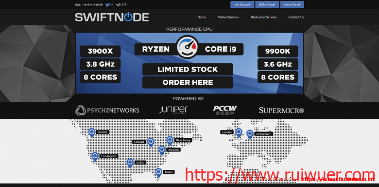 Swiftnode：美国大带宽不限流量高防服务器/Xeon E3-1230v5/32GB DDR4/1 TB SSD/1Gbps或10Gbps不限流量/$139.00/月起-瑞吾尔