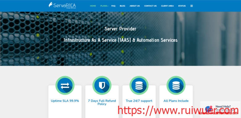 servaRICA:$72/年/2核/3GB内存/2TB空间/不限流量/100Mbps端口/Xen/加拿大vps-瑞吾尔