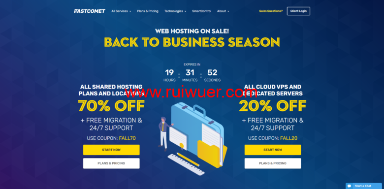 FastComet:日本主机/美国等全球10大数据中心cPanel共享主机/外贸主机年付低至35刀,赠送免费域名转入-瑞吾尔