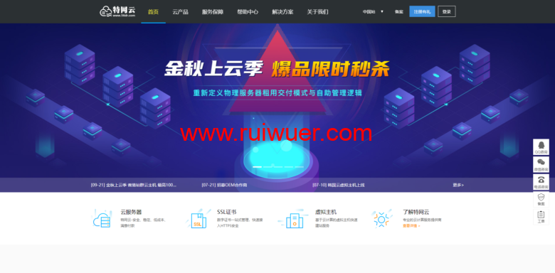 特网云:香港多IP云主机 高配置 多IP最高赠送100个独立IP地址-瑞吾尔