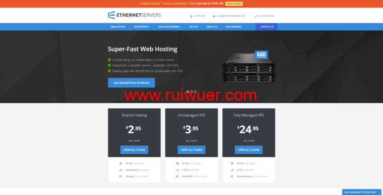 EtherNetservers:美国服务器,可选洛杉矶和新泽西机房,E3/16G/5IP,1Gbps不限流量,$89.95/月起-瑞吾尔