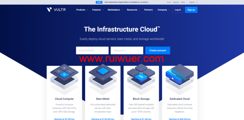 VULTR:充多少送多少(有效期12个月),19个机房KVM月付3.5美元起(支持按小时计费)-瑞吾尔