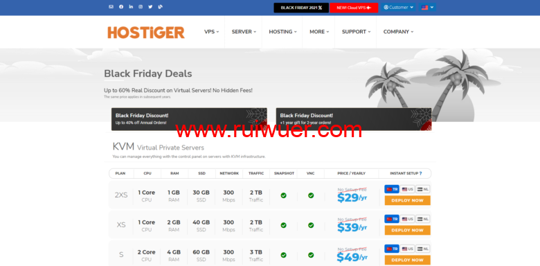Hostigger:2021年黑色星期五促销Black Friday Discounts开启,VPS和VDS年付四折优惠,买2年送1年-瑞吾尔