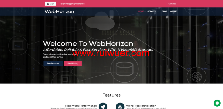 WebHorizon：日本vps/新加坡vps，2核/4GB内存/80GB NVMe硬盘/2TB流量/1Gbps端口，$5/月起-瑞吾尔