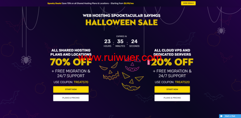 FastComet:万圣节大甩卖 2021,主机促销优惠,共享主机享70%折扣,vps/专用服务器30%折扣-瑞吾尔