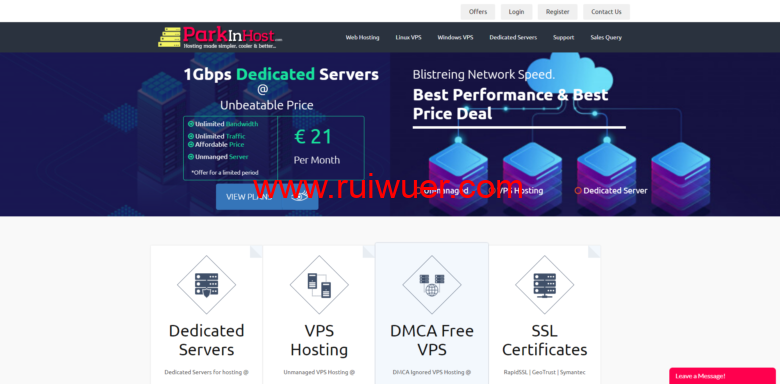Parkinhost:俄罗斯抗投诉VPS六折促销,KVM架构,无视版权,不限流量,年付33.3美元起-瑞吾尔