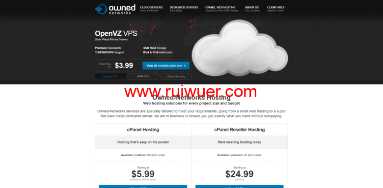 Owned-Networks:便宜VPS,1核/1G/30G SSD/1T/1Gbps/KVM/可选全球8大机房,月付$3.99起-瑞吾尔