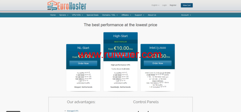 EuroHoster:万圣节促销,首月5折,荷兰机房/保加利亚机房,€2.5/月-瑞吾尔
