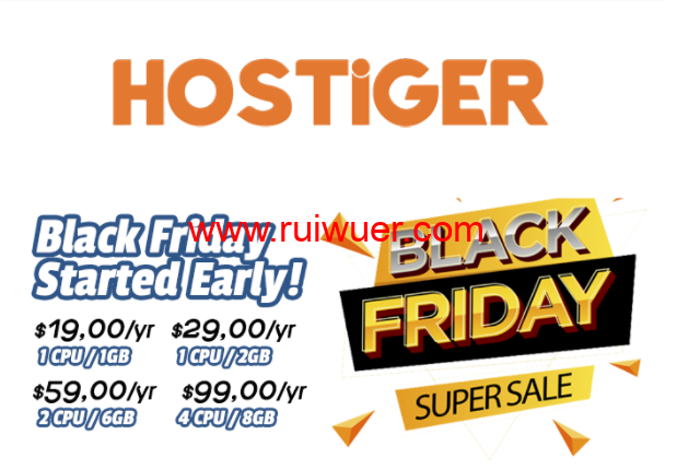 Hostigger:黑色星期五,1核/1G内存/20G SSD/1T流量/100M带宽,19美元/年,买两年送一年,支持支付宝,美国/土耳其/荷兰机房可选-瑞吾尔
