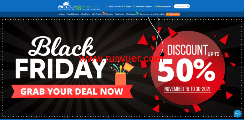 #黑五#accuwebhosting:首购丹佛机房终身50%的折扣,月付$3.8起-瑞吾尔