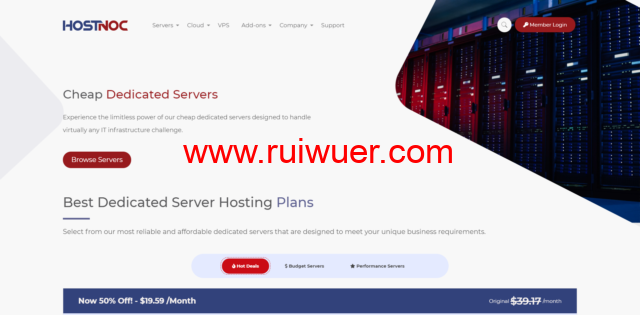 HOSTNOC:国外便宜服务器七五折优惠,月付14.69美元起,可选洛杉矶、蒙特利尔和法国巴黎-瑞吾尔