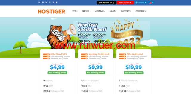 hostiger:美国便宜VPS,1核/1G内存/20G SSD硬盘/1T流量/100M带宽,$19.9/年-瑞吾尔