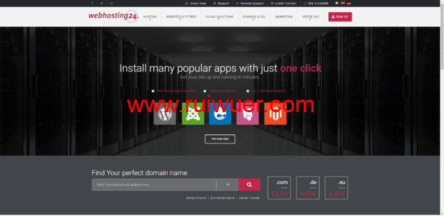 Webhosting24:便宜vps,1核AMD Ryzen/512MB/10GB硬盘/2TB/1Gbps带宽,€15/年,纽约&日本&新加坡等机房-瑞吾尔