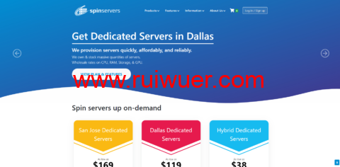 Spinservers:美国独服最高立减$300,Dual E5-2630L/128G内存/优惠后月付$99-瑞吾尔