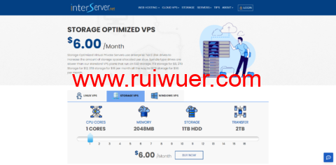 InterServer:美国大硬盘VPS,存储VPS,可选洛杉矶、纽约和新泽西机房,折后月付$4.8起-瑞吾尔