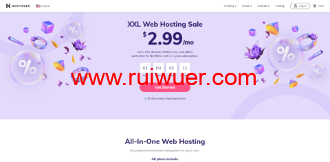 Hostinger:免备案虚拟主机月付9.99元起,高级版虚拟主机赠送域名和SSL证书-瑞吾尔