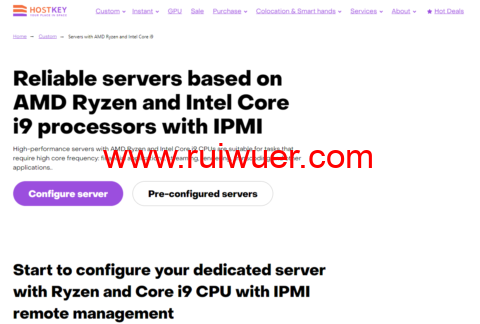 HOSTKEY :俄罗斯、荷兰AMD Ryzen 9 GPU显卡服务器/RTX A5000 / A4000 GPU 服务器限时优惠,最高20% 折扣,可免费试用-瑞吾尔
