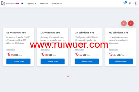WindowsVPS:美国vps,1核/2G内存/25GB SSD硬盘/不限流量/1Gbps,$7/月起,可选美国/德国/英国/荷兰机房windows vps-瑞吾尔
