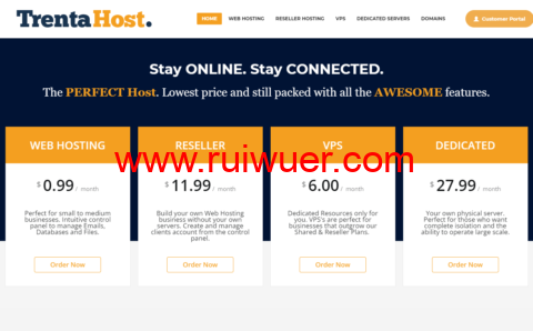 TrentaHost:美国高防服务器,波特兰机房,E3-12**/32G内存/500G硬盘/10TB流量/100Mbps带宽,$39.99/月,$299.88/年,免费20Gbps DDOS防护-瑞吾尔