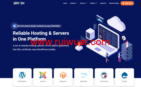Servzen:法国OVH机房KVM vps,1核/512MB内存/10GB SSD硬盘/10TB流量/1Gbps带宽,$2.21/月起-瑞吾尔
