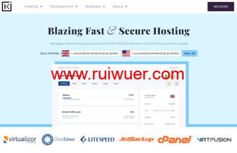 Kuroit:便宜美国vps,洛杉矶机房,1核/2GB内存/15GB NVMe硬盘/1TB流量/1Gbps带宽,£2/月-瑞吾尔