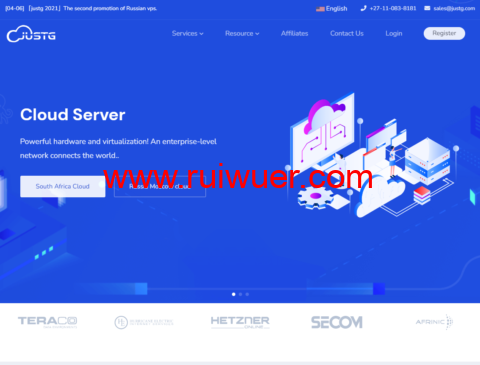 JUSTG:南非cn2 gia vps,1核/512M内存/10G SSD硬盘/500G流量/500Mbps带宽,月付$6.99,年付$49.99-瑞吾尔