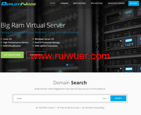 DeployNode:美国vps,1核/1GB内存/15GB SSD硬盘/1TB流量/1Gbps带宽,$2.99/月起,可选洛杉矶/芝加哥/达拉斯/纽约机房-瑞吾尔