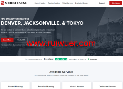 ShockHosting:美国cPanel虚拟主机,无限存储,无限流量,$2.99/月起,可选美国/欧洲/日本/新加坡等多机房-瑞吾尔