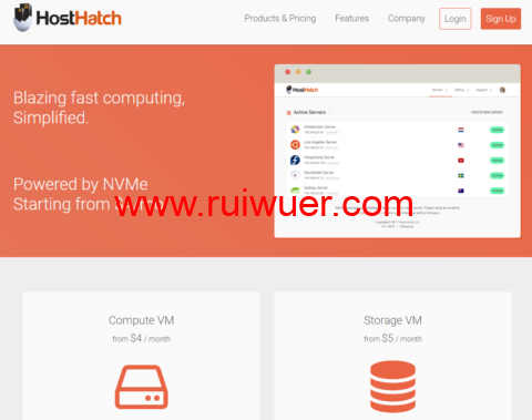 HostHatch:便宜存储VPS,1核/1024MB内存/1000G硬盘/2500G流量/1Gbps带宽, $5.00/月起,可选美国/欧洲4大机房-瑞吾尔